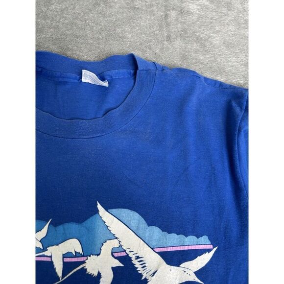 Vintage 80s Bermuda Nature Short Sleeve T Shirt Men's Size Large Blue - Picture 6 of 12
